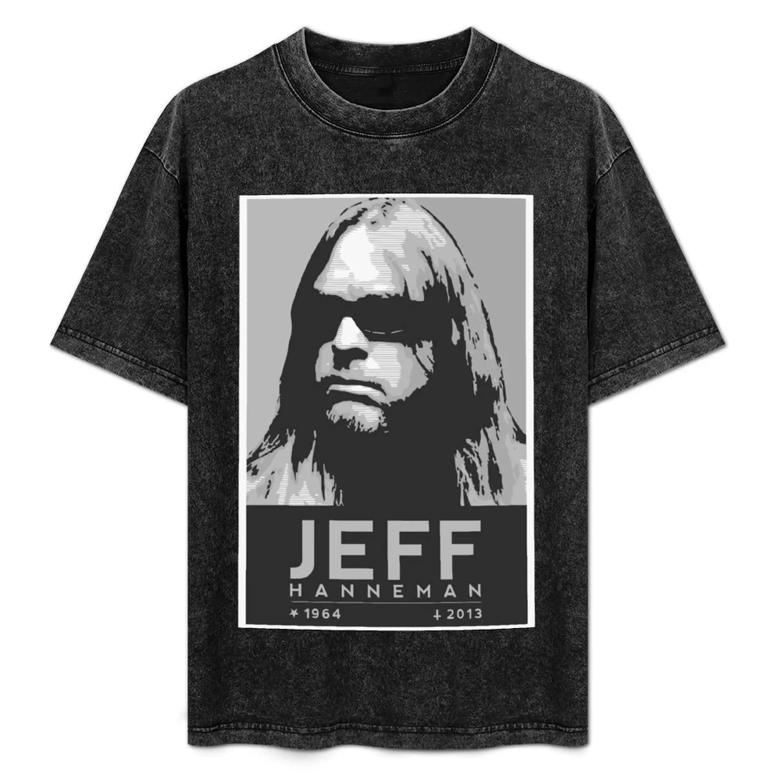 

Jeff Hanneman R.I.P. Poster (B/W) T-Shirt Light Athletic Short Sleeve Tee Shirt