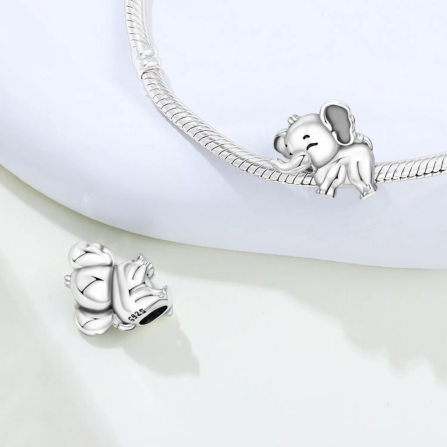 CYMYSS 925 Sterling Silver Charm Cute Animals Bead Elephant Pendant Fit Bracelets Necklace DIY Jewelry Making Party Gift