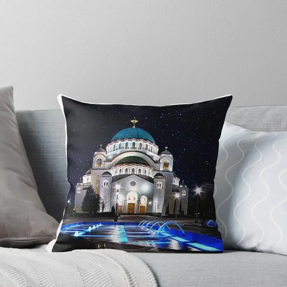 The Church Of Saint Sava Belgrade Throw Pillow Elastic Cover For Sofa Ornamental Pillow pillow