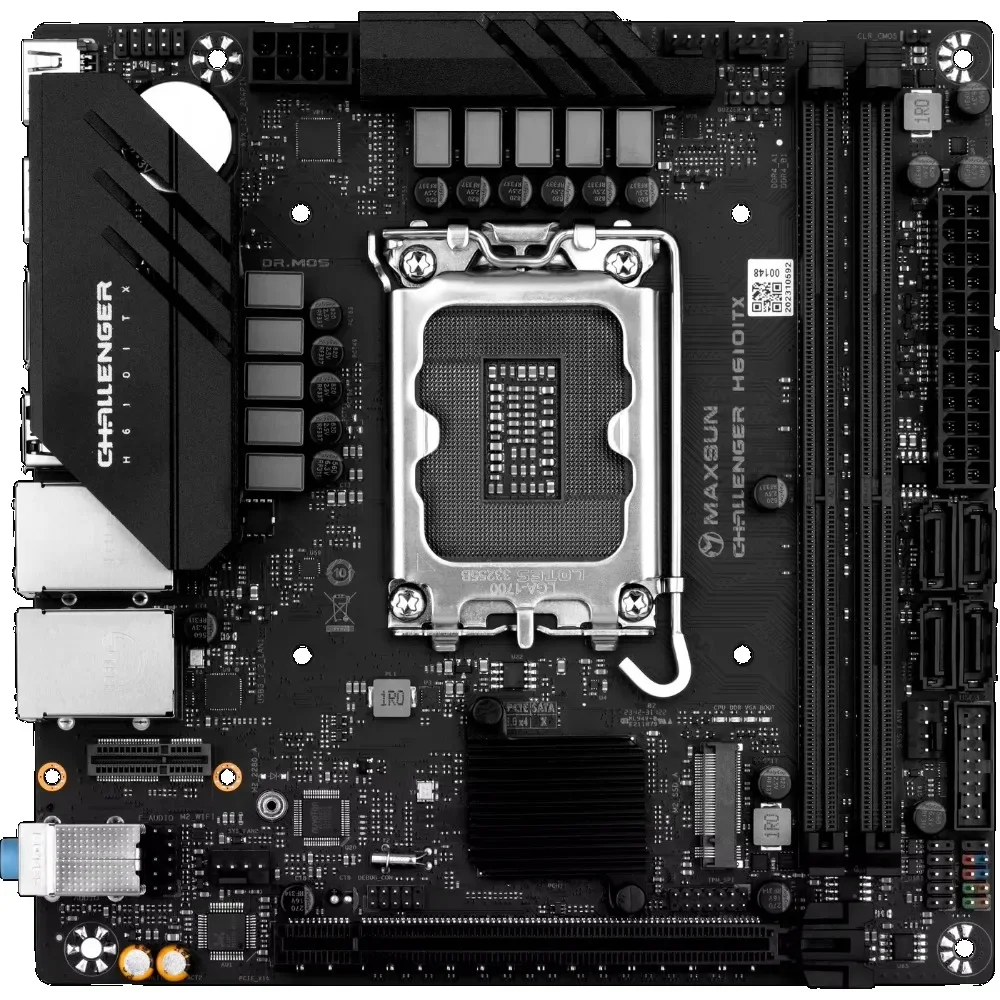 MS-Challenger DIY Kit H610 ITX Motherboard Set Support Intel Core 12th 13th 14th Gen CPU 32GB DDR4 3200MHz Dual LAN DIY Kit