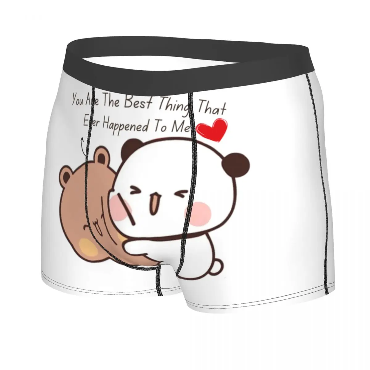Custom Bubu Dudu Panda And Brownie Bear Couple Underwear Men Stretch Boxer Briefs