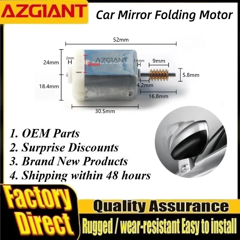 AZGIANT Car Side View Exterior Reversing Rearview Folding Mirrors Motor Quiet Operation DC 12V for Ford Kuge MK2 Transit Connect