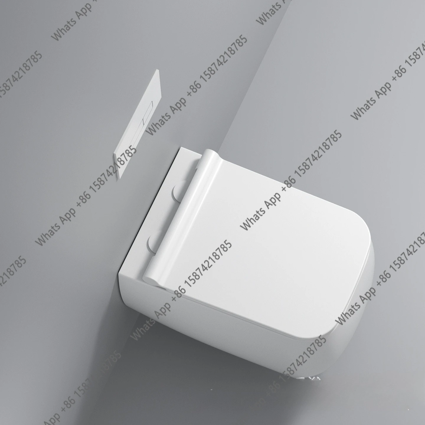 Round toilet ceramic wall-mounted horizontal row suspended toilet hidden into the wall water tank