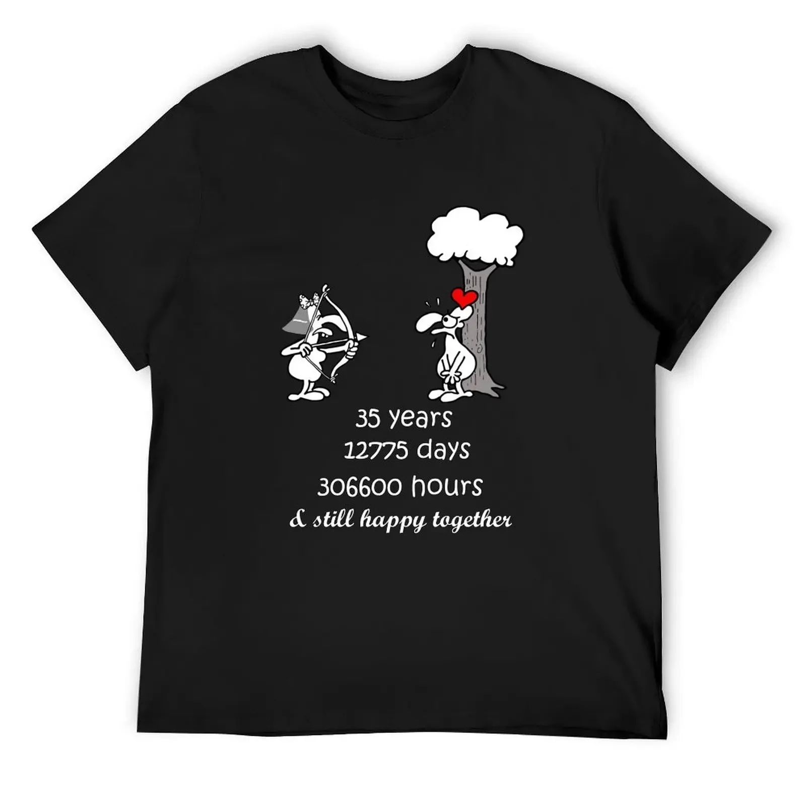 35th Wedding Anniversary Parents Funny Gift For Husband Wife 35 Years Together 35th Year Of Marriage Humorous Couple Mat T-Shirt