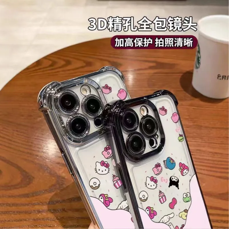 Milk Tea Hellos Kittys Case For Infinix Hot 40i 30 30i 10s 9 Play Smart 8 Note 40 Spark Go itel A70 Shockproof Clear Armor Cover