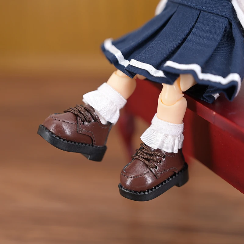 Ob11 人形の靴ファッションカジュアルクールレザーローファー靴 1/12 Bjd 靴アクセサリーオビツ 11、Gsc、Ymy、Body9、Ob11 人形用