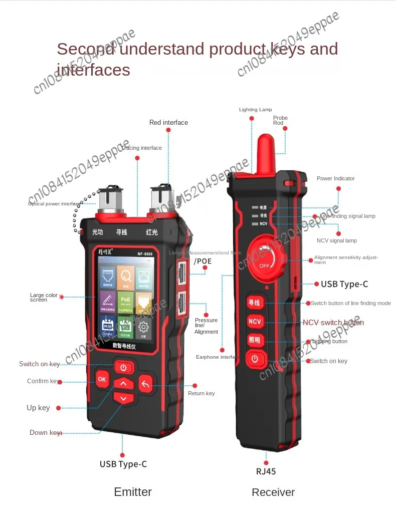 NF-8508 Network Line Selector Length Breakpoint Modular Plug Crimping Optical Power Meter