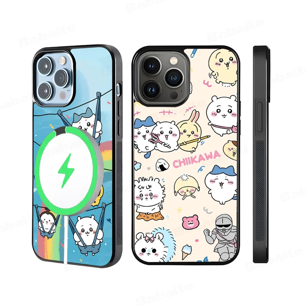 C-Chiikawa U-Usagi Cute Art Phone Case For iPhone 15 Pro Max Case 14 Plus 13 12 11 Magesafe Magnetic Wireless Charge Cover