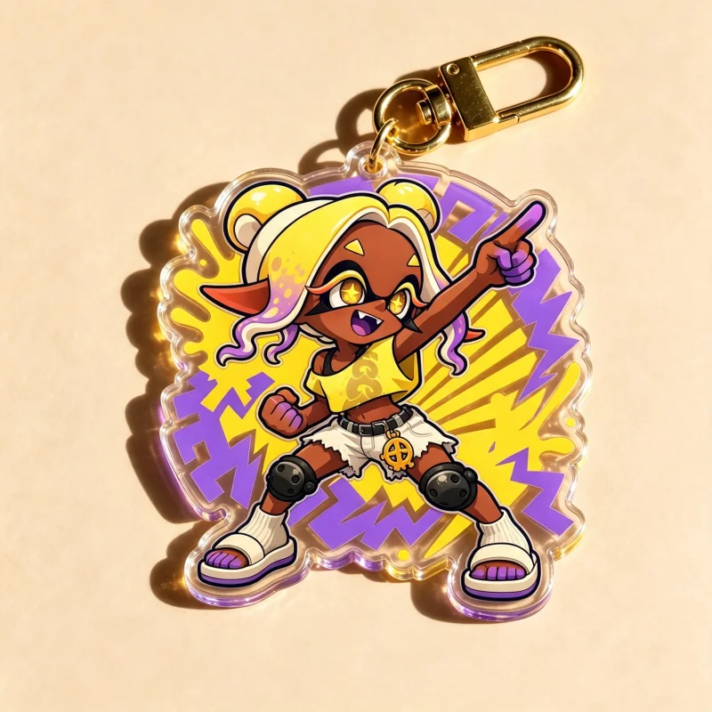 Splatoon Acrylic Keychain – Chibi Character Charms with   for Bag Phone Decor Game Merch Collectible Raiders Fans Gift