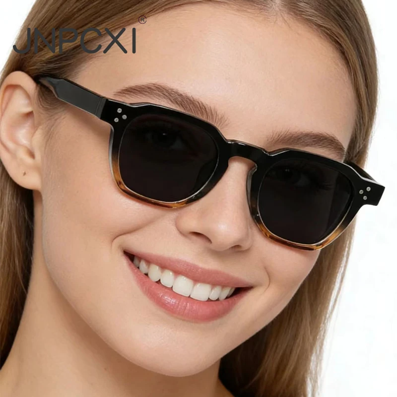 JNPCXI Fashion Vintage Rivet Oval Sunglasses Women Men Luxury Leopard Sun Glasses Anti Blue Light Eyeglasses Frame image 4
