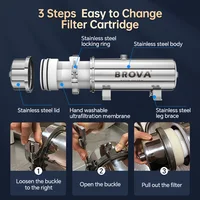 BROVA – purificateur d'eau à très débit élevé 15000L, système PVDF UF 0.01μm, filtre Lifespanable SUS304, pour la maison/le commerce 4