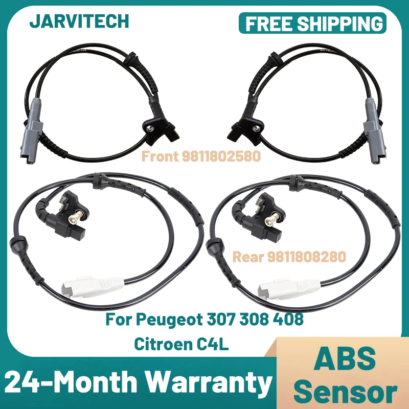 ABS Sensor Wheel Speed Sensor 9811802580 9811808280 Front Rear For Citroen C4L Peugeot 307 308 408 3008 4545L0 454508 9635384780