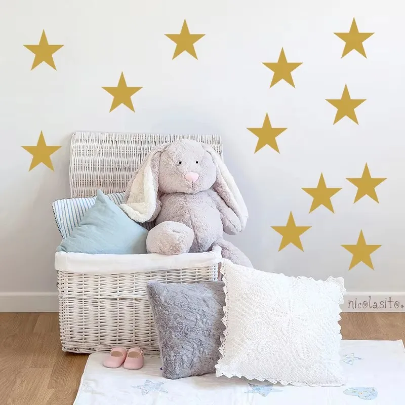 Various size Stars Wall Stickers Kid Decal Art Nursery Bedroom Vinyl Decoration 10 colour