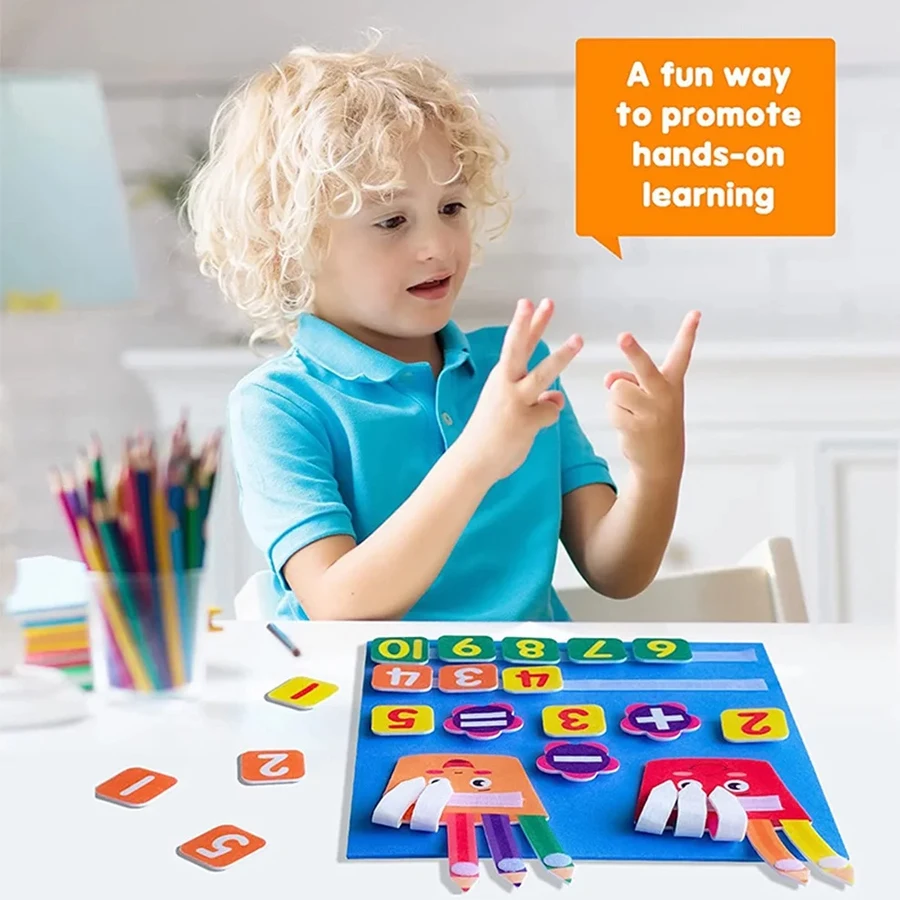 Wiskundeleerspeelgoed voor kinderen – Montessori telstokken en nummerbord, optellen en aftrekken educatieve set