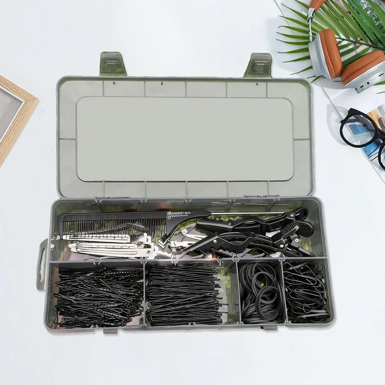 Boîte de rangement d'outils pour cheveux, mallette de rangement d'outils de coiffure pour bureau et maison