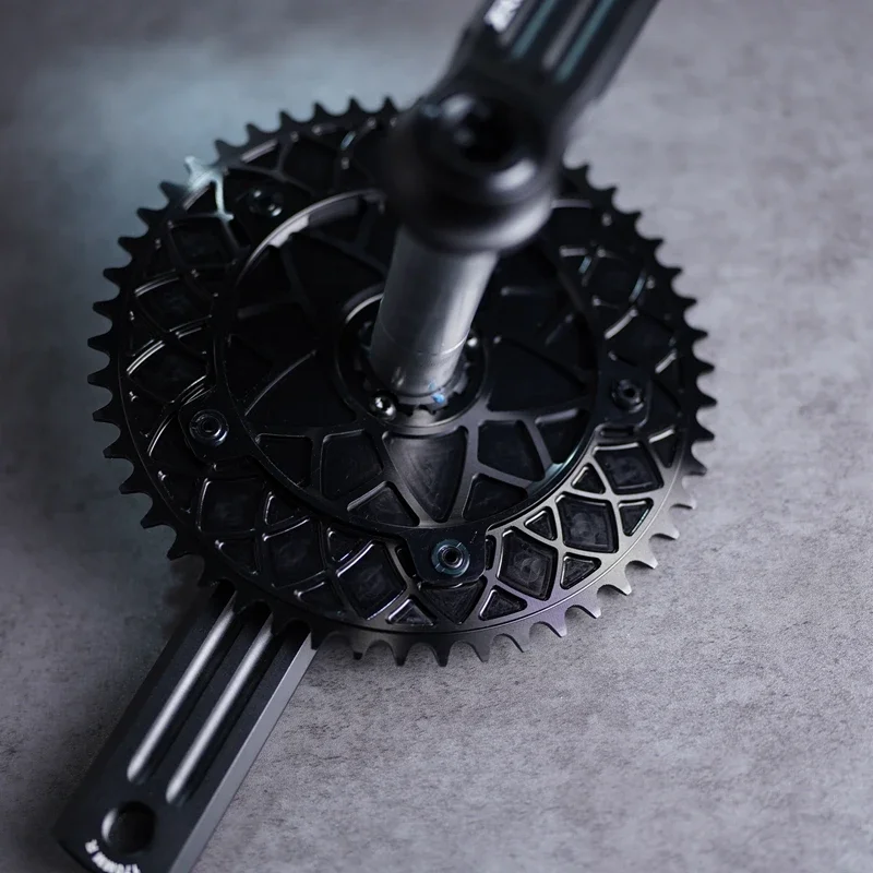 ZRACE ZR-TK1 Chainring and Spider BCD144 for Direct Mount 3-Hole Cranks Track Bikes / Fixed Gear Chainwheel 46T 47T 49T 50T