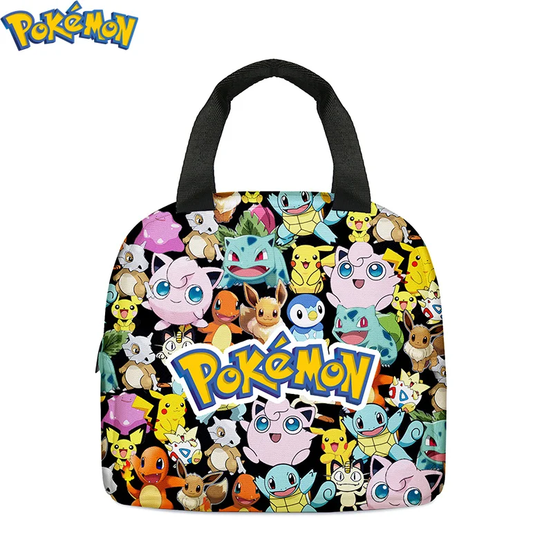 Anime Pokemon Pikachu Large Capacity Lunch Bag Students Cartoon Lunch Box Kawaii Tote Bag Ice Bag Children Birthday Gifts