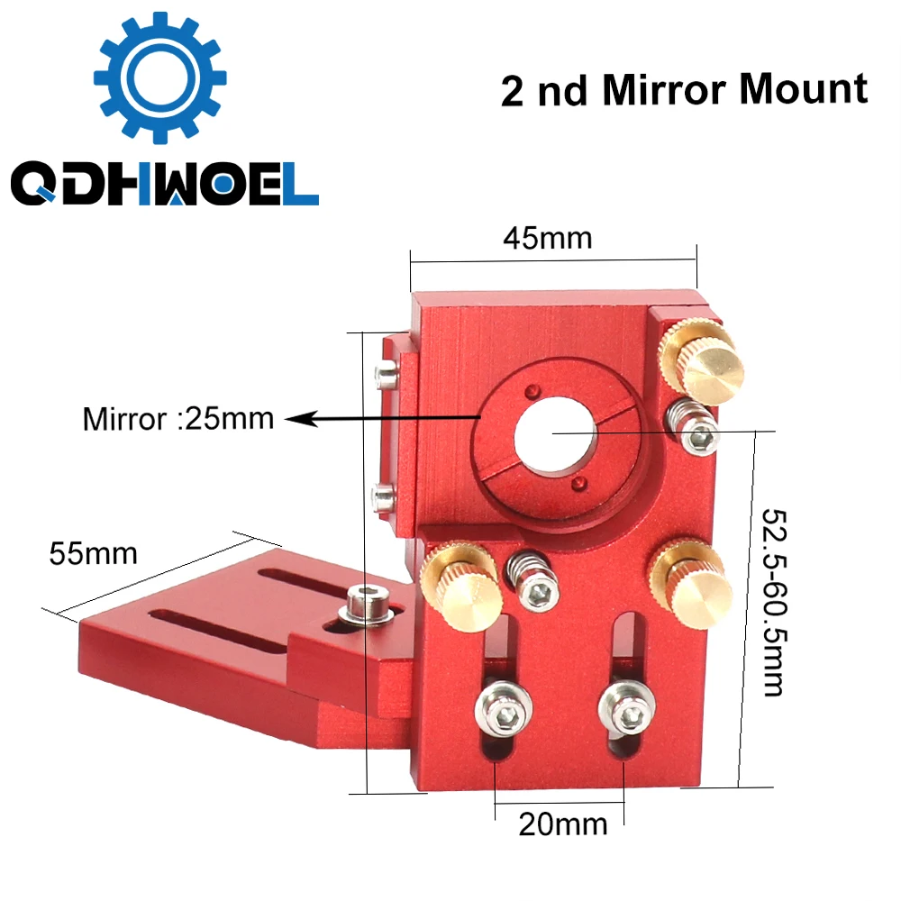 QDHWOEL CO2 Second Red Mirror Mount Mirror 25mm Integrative Mount For Lase Cutting Machine