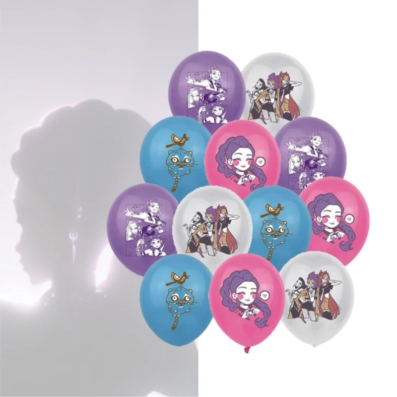 12 stücke Geburtstag Party Luftballons Dämon Dekor Banner Kuchen Topper Ballon Mädchen Kind Koreanische Kpop Anime Partei Liefert Dekoration