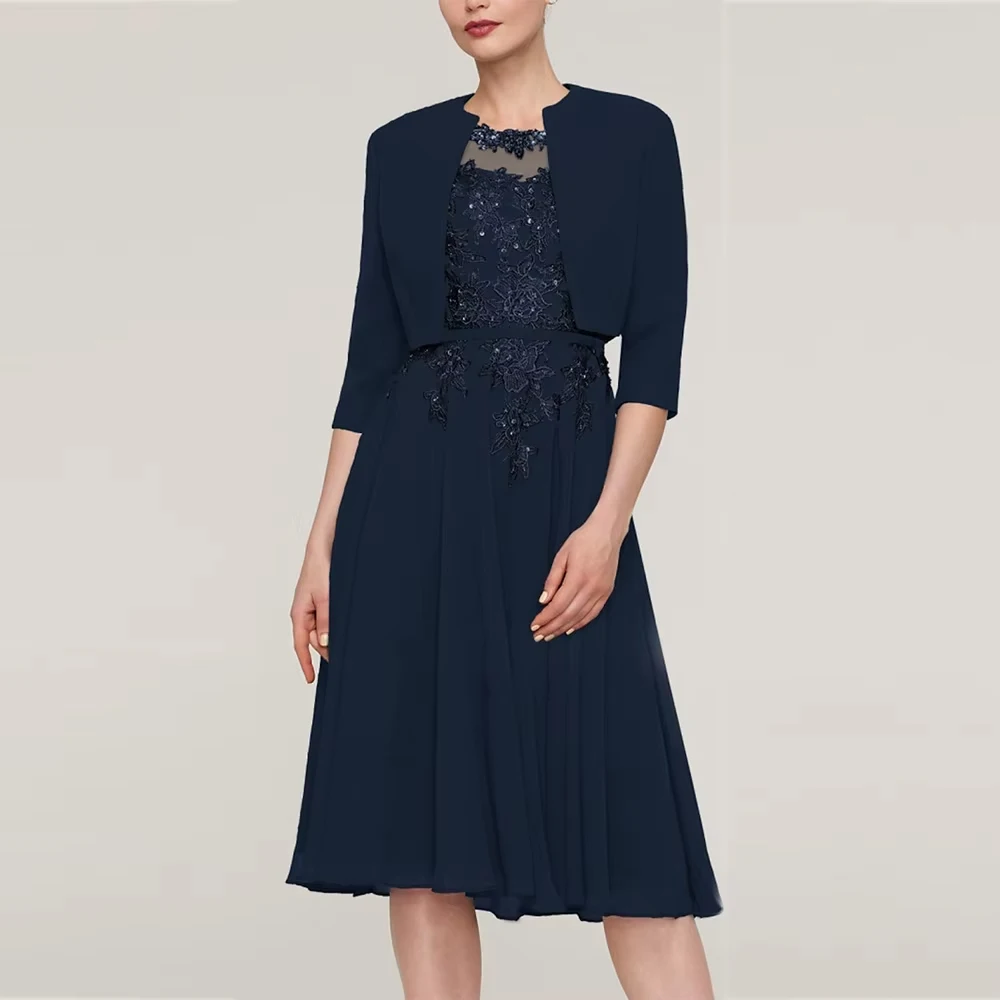 

Customized Elegant Mother of the Bride Dresses Chiffon A-Line Wedding Guest Gown Applique Sequin Dress Wedding Party Dresses