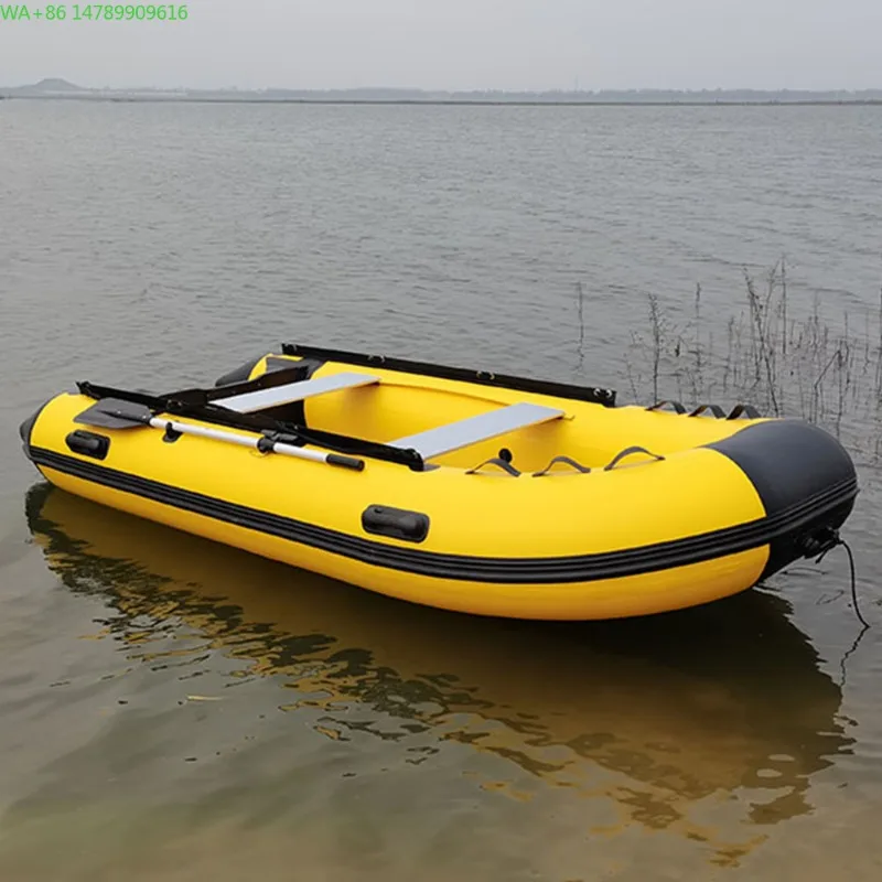 High Airtightness High Quality Brushed Board Floor Professional  Hypalon PVC Aluminum Speed Fishing Inflatable Kayak Boat