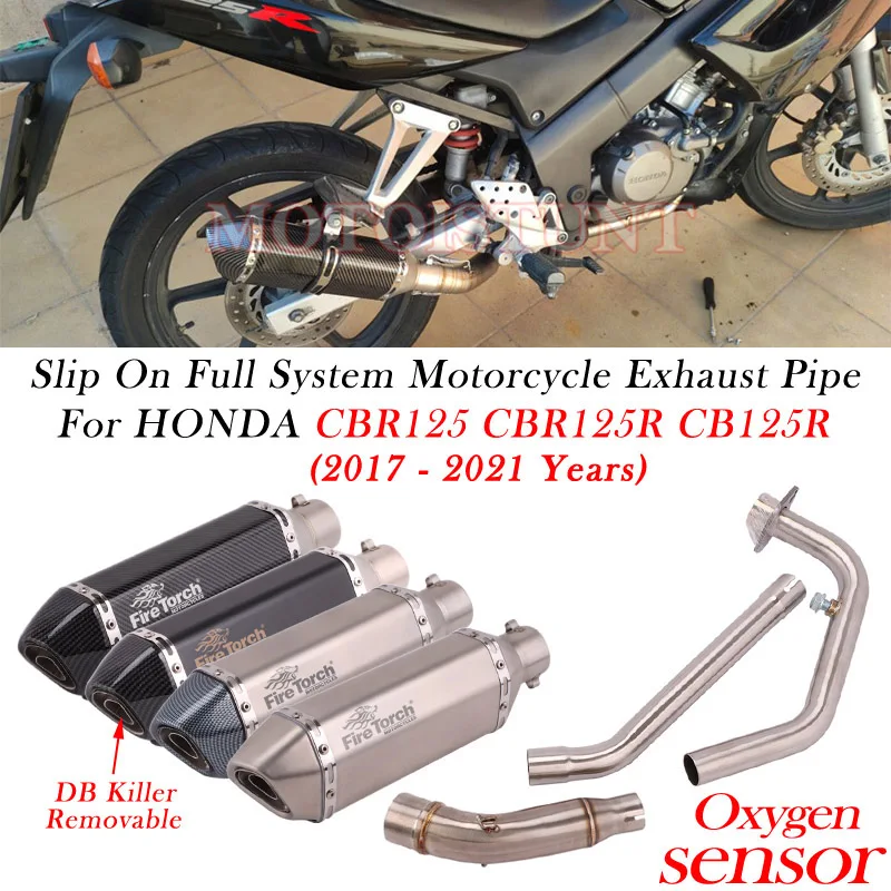 Für Honda CBR125 CBR125R CBR 125 125R 2017 - 2021 Motorrad Auspuffanlage Komplett-System Schalldämpfer DB Killer Vorderes Mittelrohr