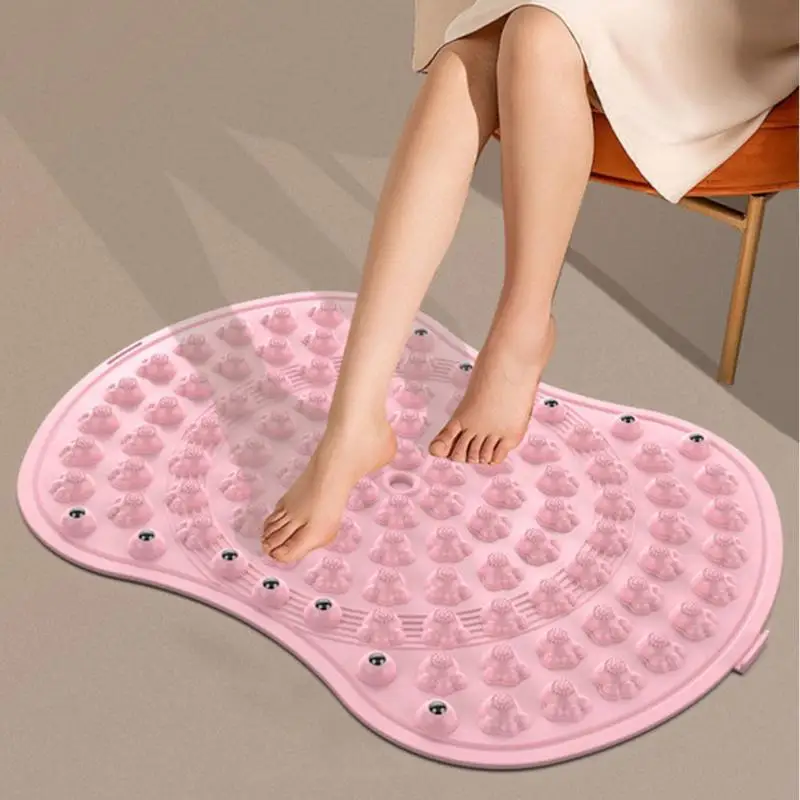 Foot Massage Mat Thickened Yoga Foot Rock Mat Portable Reflexology Walking Mat Pressure Point Pad With Magnets For Foot Stress