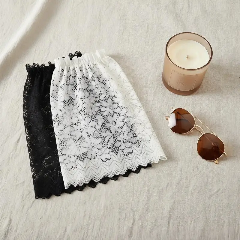 Soft Elastic Wrist Lace Cuffs Breathable Mesh Bell Sleeves for Women Festival Clothing DIY Decoration