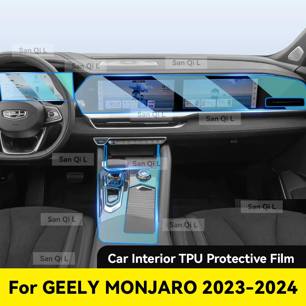 

For GEELY MONJARO 2023 2024 Anti-scratch Car Door Center Console Media Dashboard Navigation Car Accessories TPU Protector Film