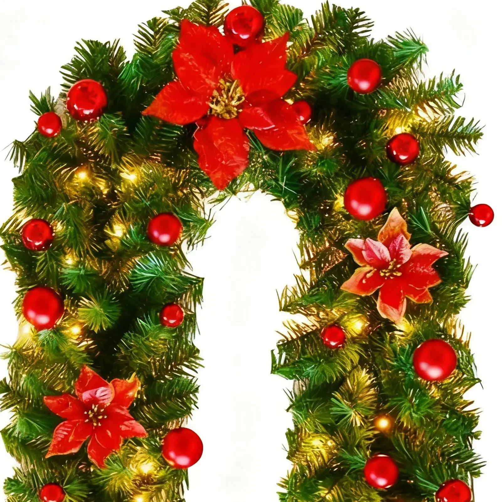 

Winter Wreath 2.7m Long Lasting Adjustable Decoration Christmas Compact Artificial Garland For Indoor Outdoor Wall Railing
