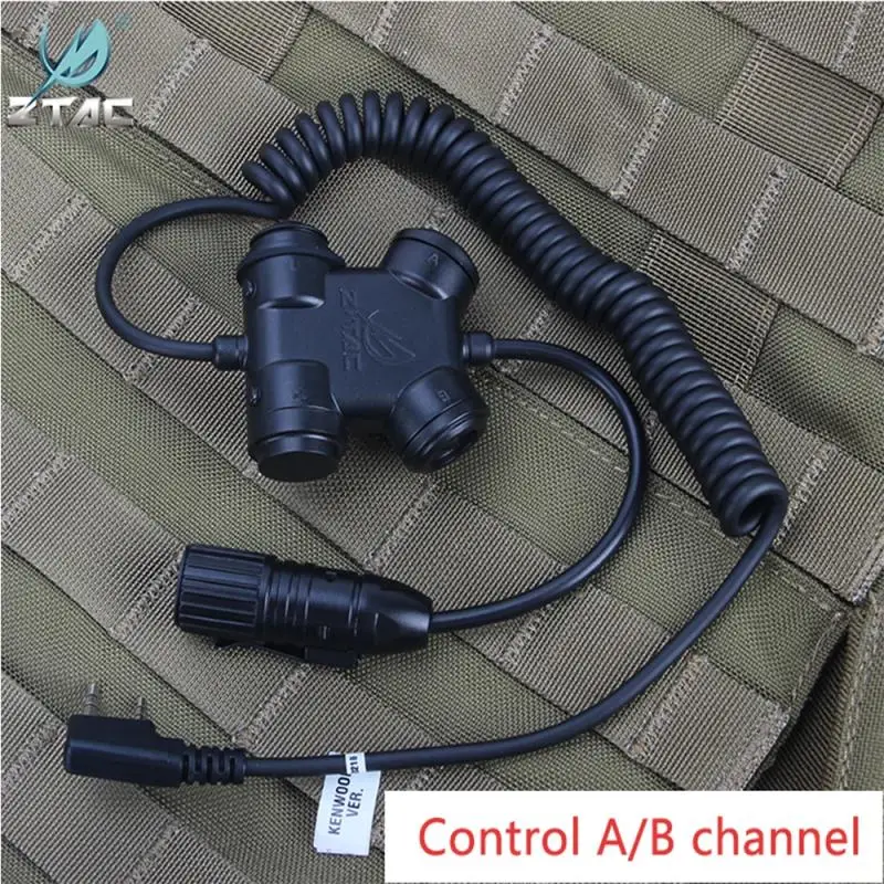 Z-TAC مفتاح PTT مزدوج الضغط للتحدث |   محول راديو تكتيكي ثنائي الاتجاه متوافق مع سماعة الرأس Baofeng UV-82 للصيد Airsoft