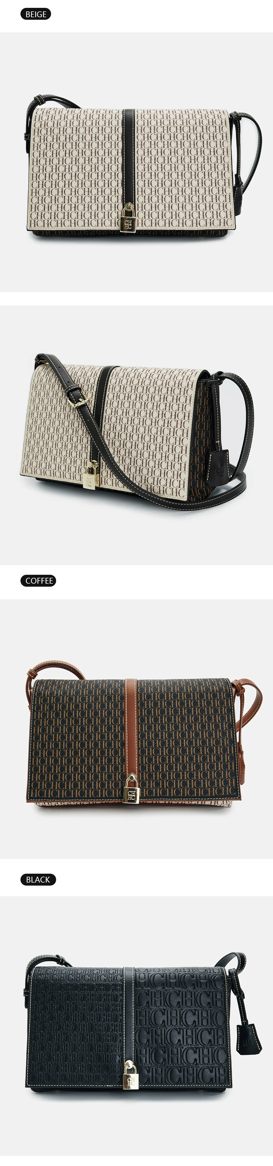 CH Damen Vintage Schultertasche, bedruckte Umhängetasche, modische Handtasche aus PU-Leder, lässige Umhängetasche für Damen, kleine Umhängetasche mit Klappe. – Detail 14