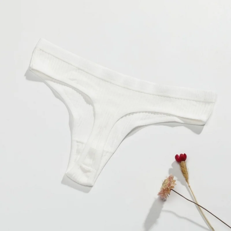 3Pcs/Set Cotton Panties Sexy Low Waist Thongs Women Sport Bikini G-string Female Underpants Solid Color Comfort Lingerie M-XXL