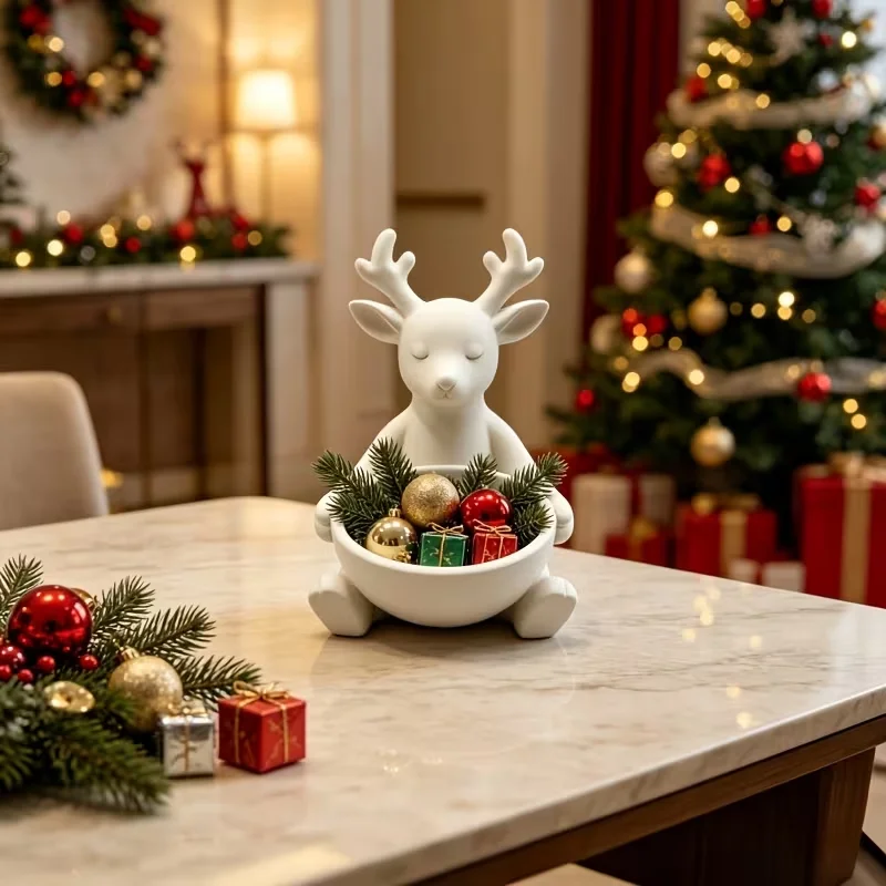 Reindeer Jewelry Storage Tray - Simple Christmas Decoration, Jewelry Storage - Cute Christmas Desktop Decoration