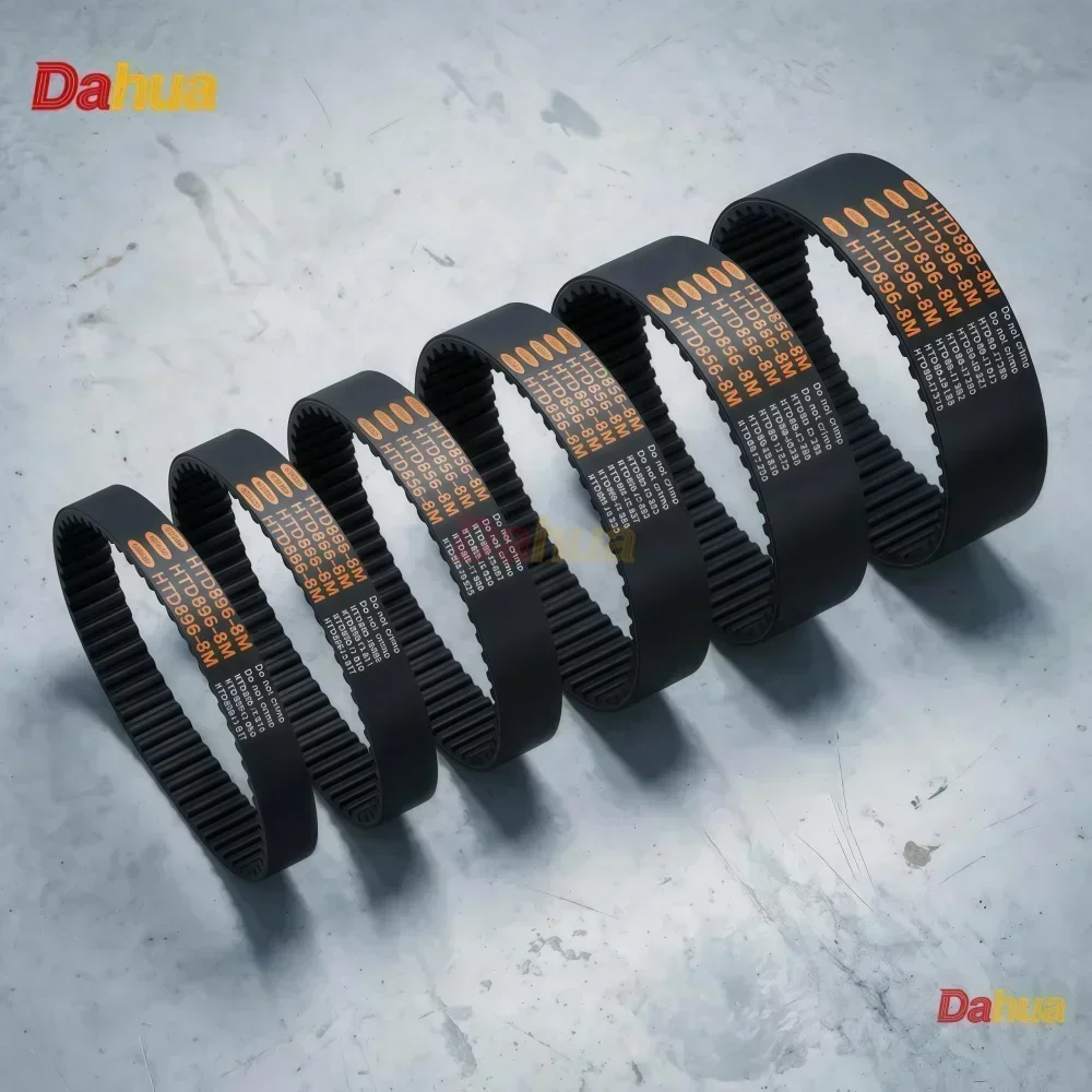 HTD8M Rubber Timing Belt Pitch=8mm Width 15~60mm Lp=696 704 712 720 728 736 744 752 760 768 776 784 792 800 808 816 824 832~888