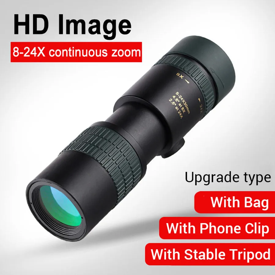 8-24X30 Monoculars HD Zoom Features Powerful Professional Monoculars High Quality Portable Camping Tours