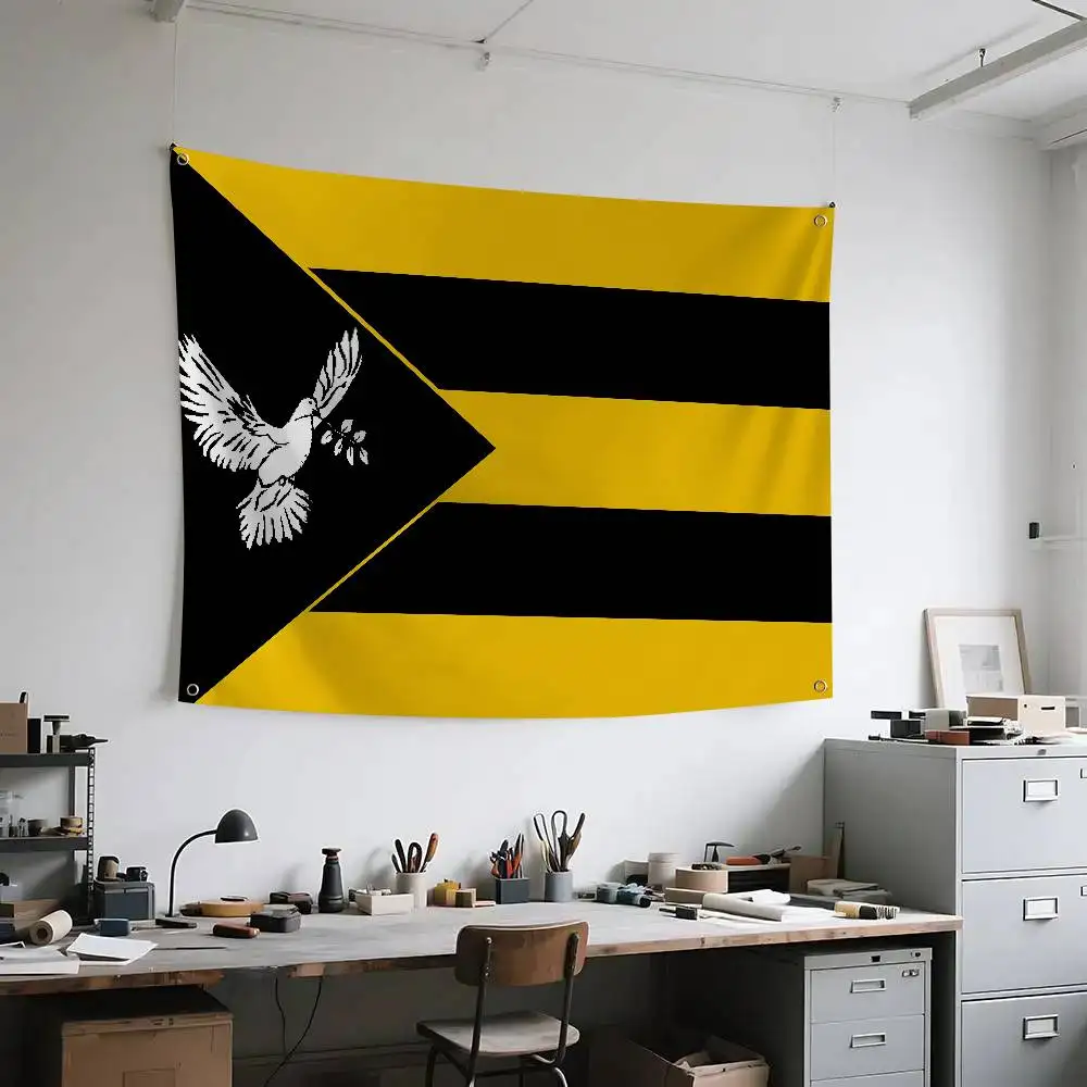Cuban Libertarian Party Flag Banners Four Hole Flag Polyester Outdoor Decor Room Aesthetic