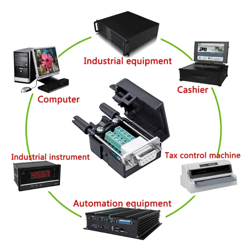 4PCS DB9 Female Breakout Connector,DB9 Solderless RS232 D-SUB Serial To 9-Pin Port Terminal Adapter Connector