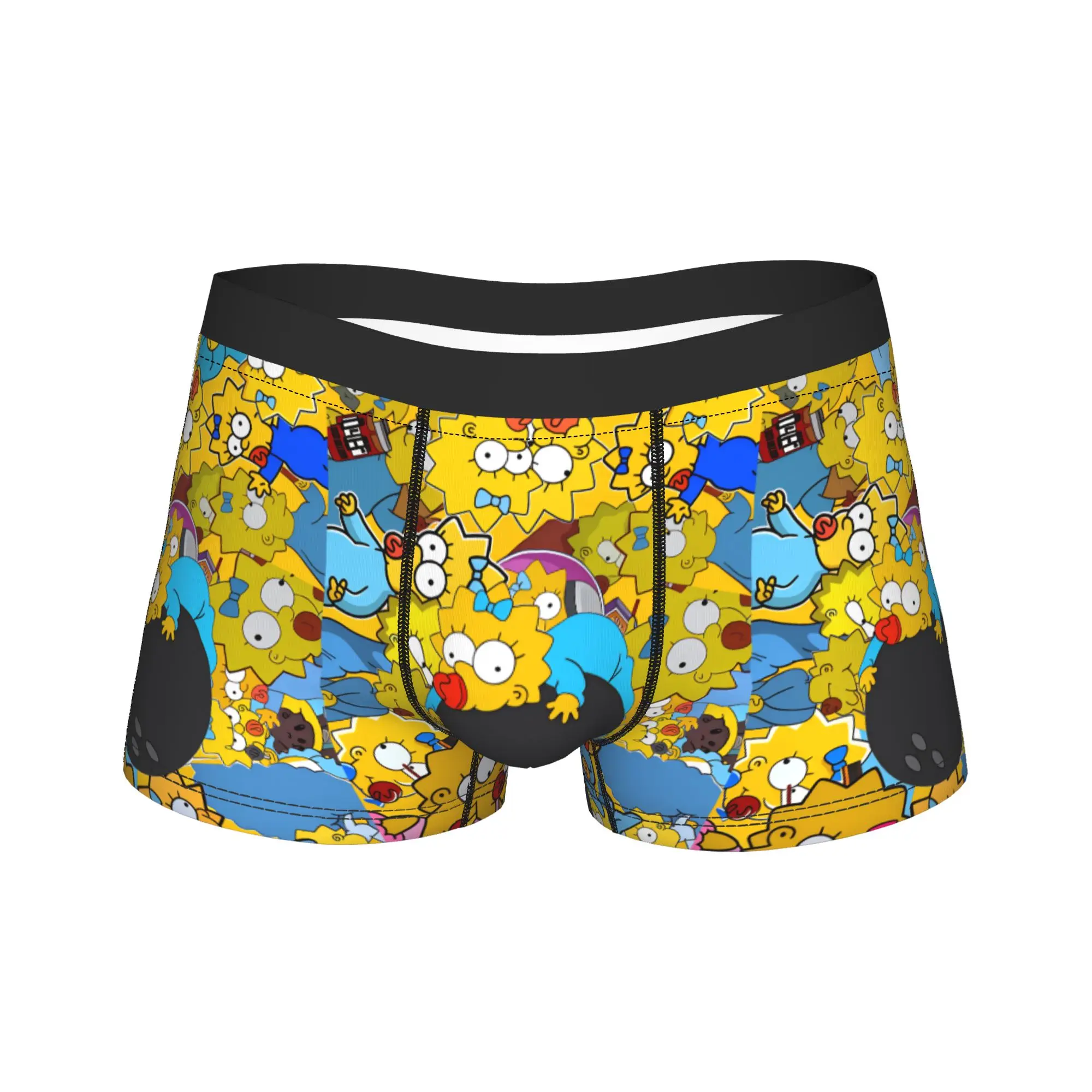 Maggie S-Simpsons Baby Repeat Pattern Underwear  Custom Boxershorts High Quality Male Underpants Comfortable Shorts Briefs Gift