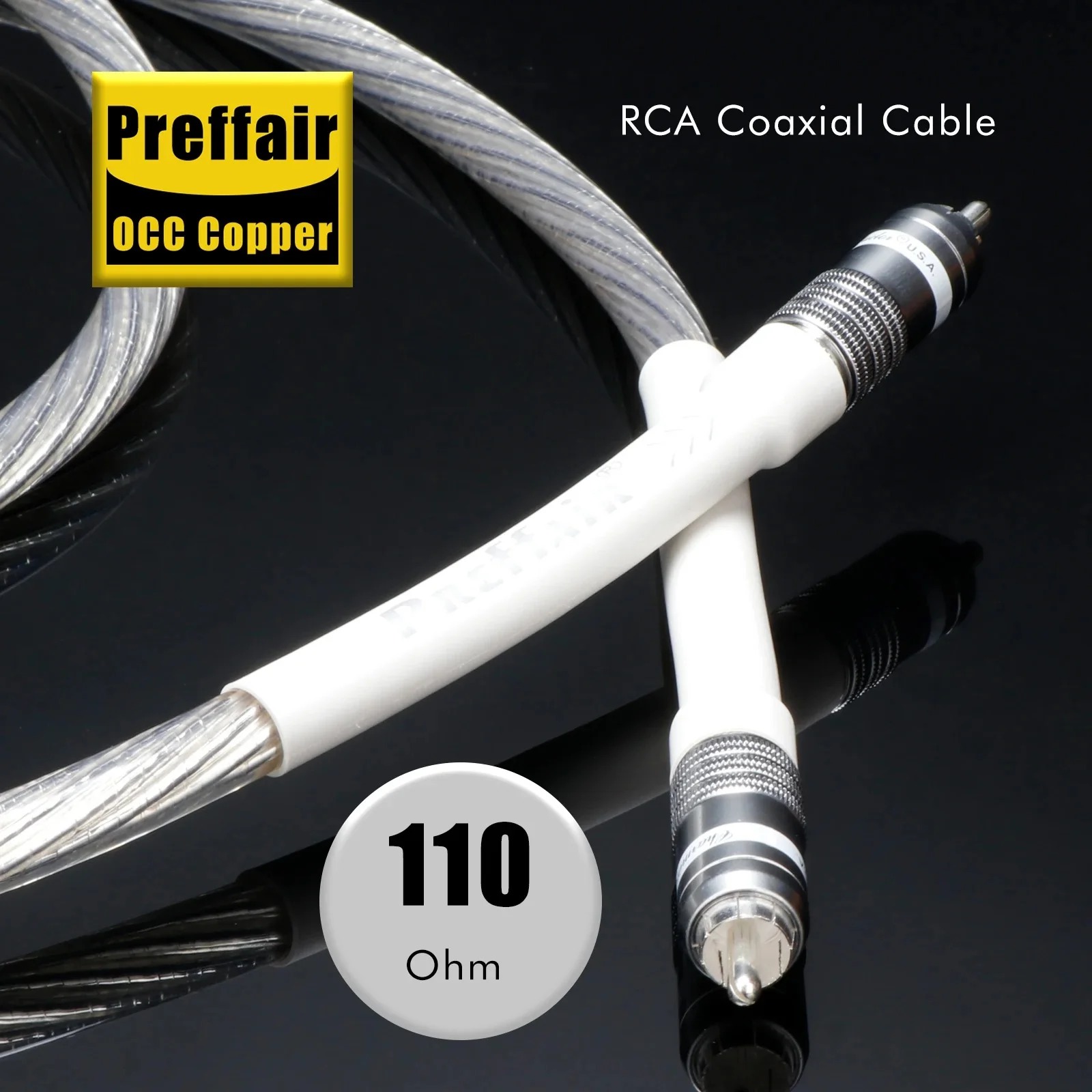 Preffair X428 مطلي بالفضة 110 أوم RCA كابل رقمي محوري حمى الصوت كابل الصوت كابل إشارة AES/EBU