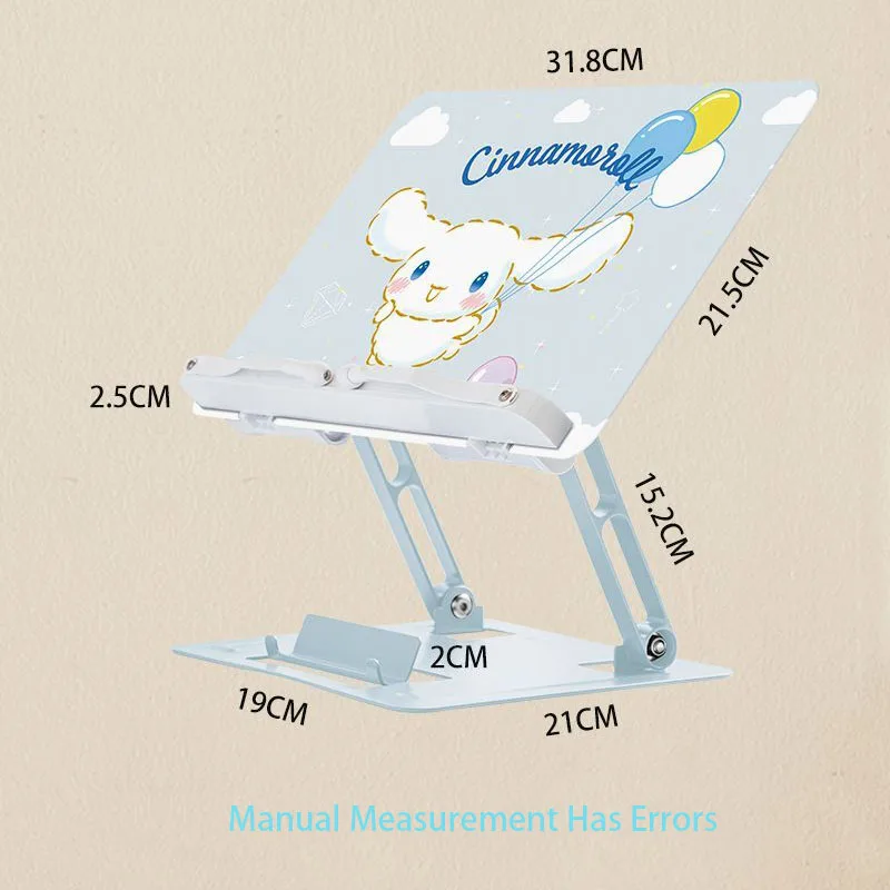 Sanrio My Melody Kuromi Cinnamoroll Pochacco Adjustable Book Stand  Non-Slip 180° Rotating Metal Reading Holder for Book Tablet view 3