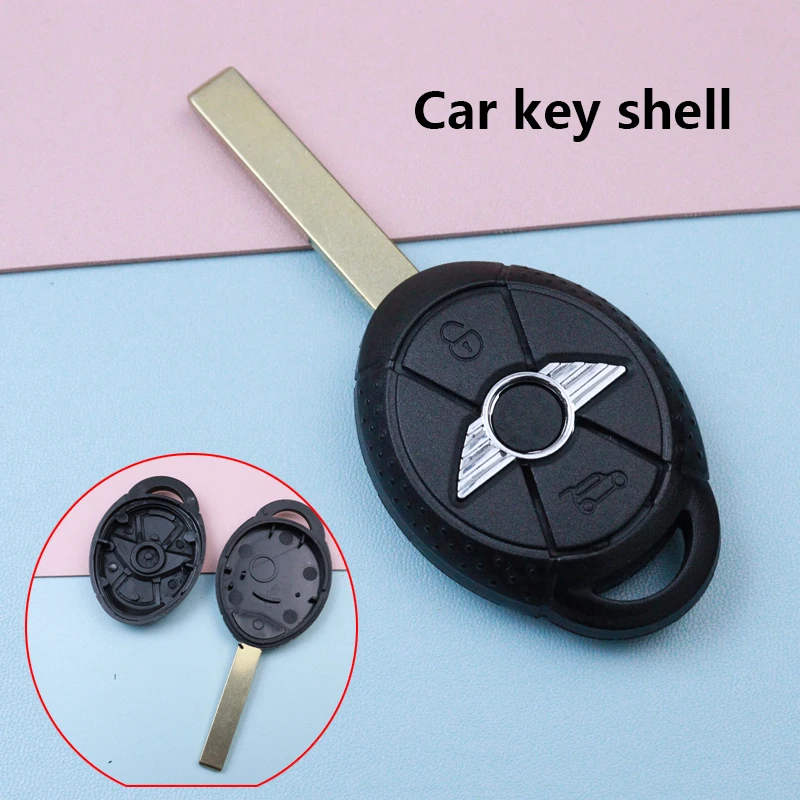 2 botões chave do carro habitação caso escudo para bmw mini para mini cooper s r50 r53 lâmina sem cortes 2005 2006 2007
