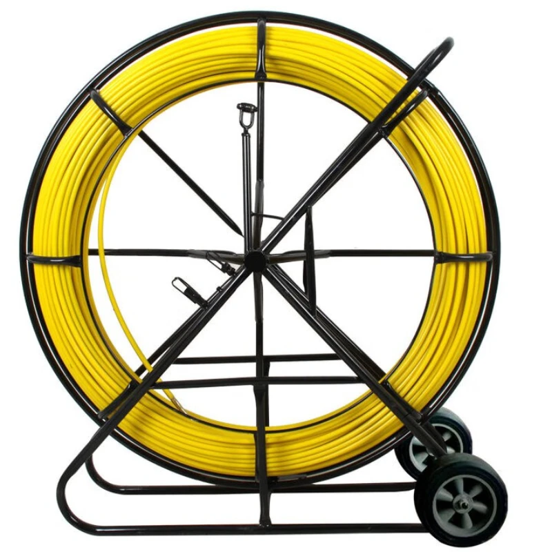 

Electrical threader artifact with roller lead pipe passer