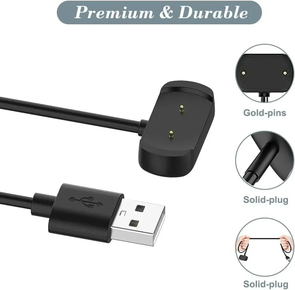 Charger for Amazfit Bip 3/ Bip 3 Pro/ GTS 4 Mini/ Bip U Pro/GTS 2/ GTR 2/ GTS2 Mini/ GTS 2e/ T-Rex Pro Charging Magnet Cable 1m image 4