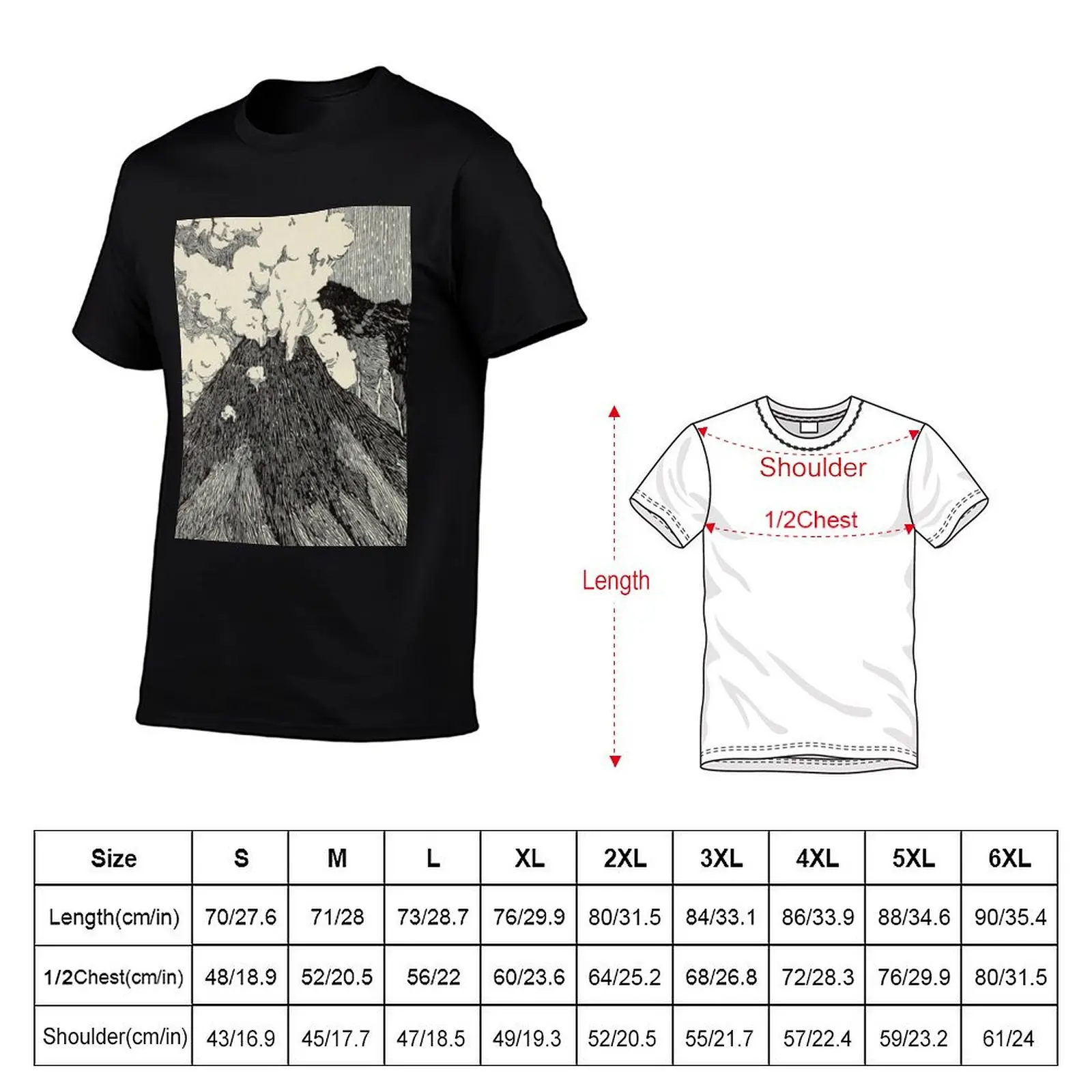 Naturalist Volcano T-Shirt Work Duty Casual T-Shirt