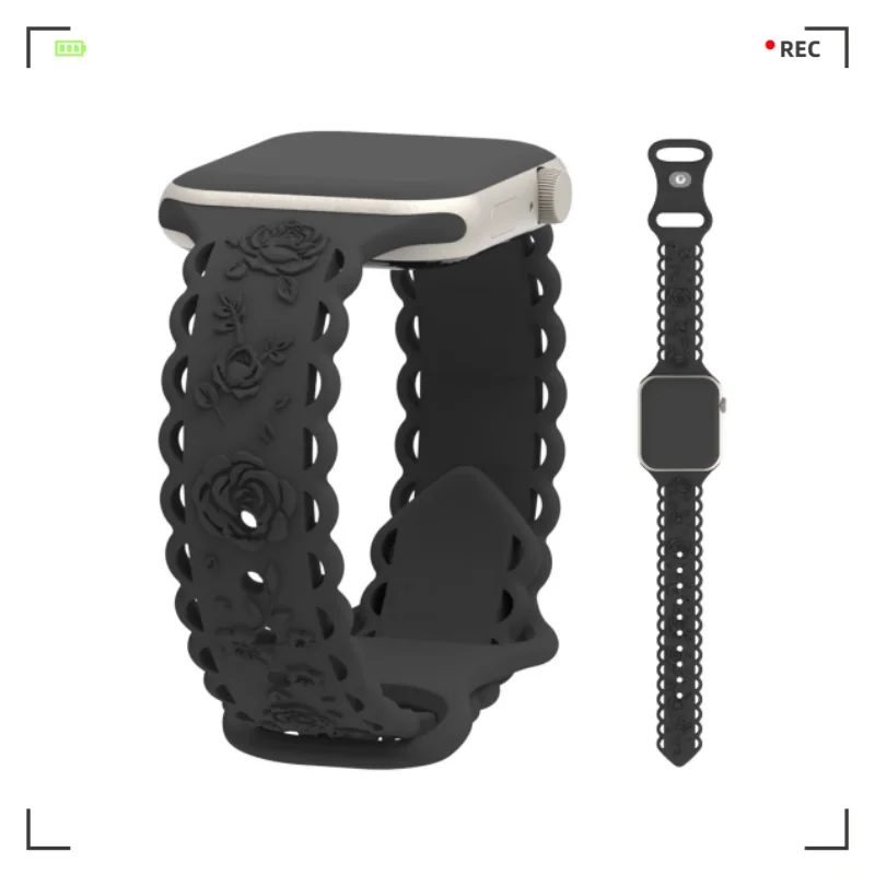 Cocok untuk Apple Watch ultrax 9 8 7 49mm 45mm 41mm berpola tali silikon gelang cocok untuk 6 5 4 3 SE 44mm 40mm 42mm 38