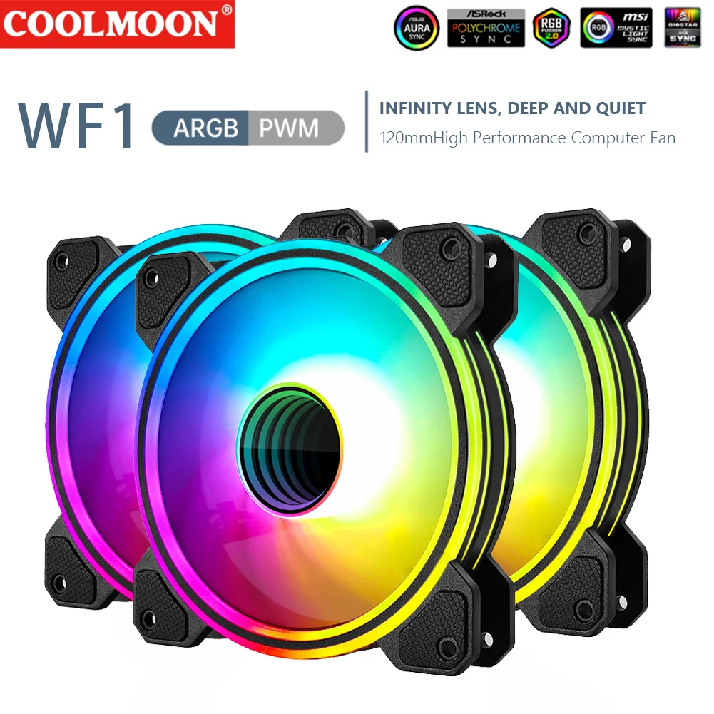 

Бесшумный вентилятор охлаждения корпуса 4-контактный PWM, радиатор 5В 3-контактный ARGB Aura Sync с гидравлическим подшипником для настольного компьютера