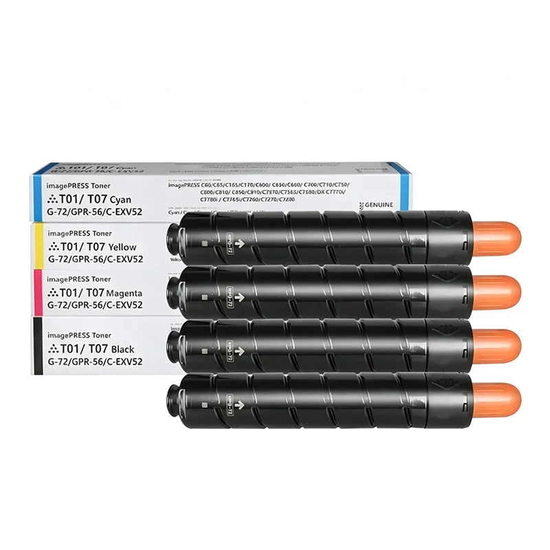 T01 High Capacity 60K 45K Toner Cartridge For Canon C60 C65 C600 C650 C700 C750 C800 C850 IRC7570 C7565 C7580 G72 GPR-56 C-EXV52
