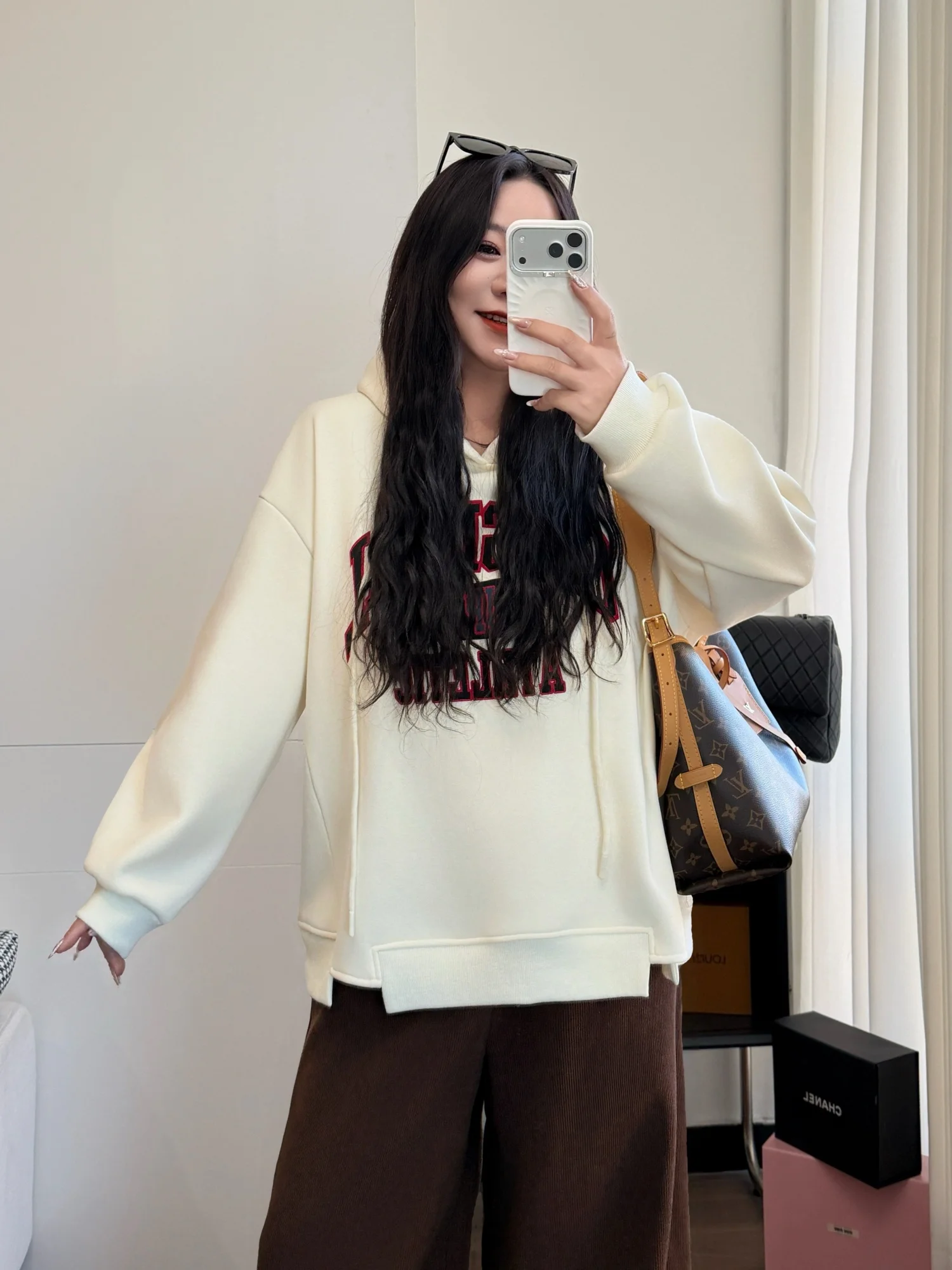 

plus Size Women's Hoodie Thickened Fleece Casual Korean Style Autumn Winter Clothes for Plump Sister Slimming Loose Fit