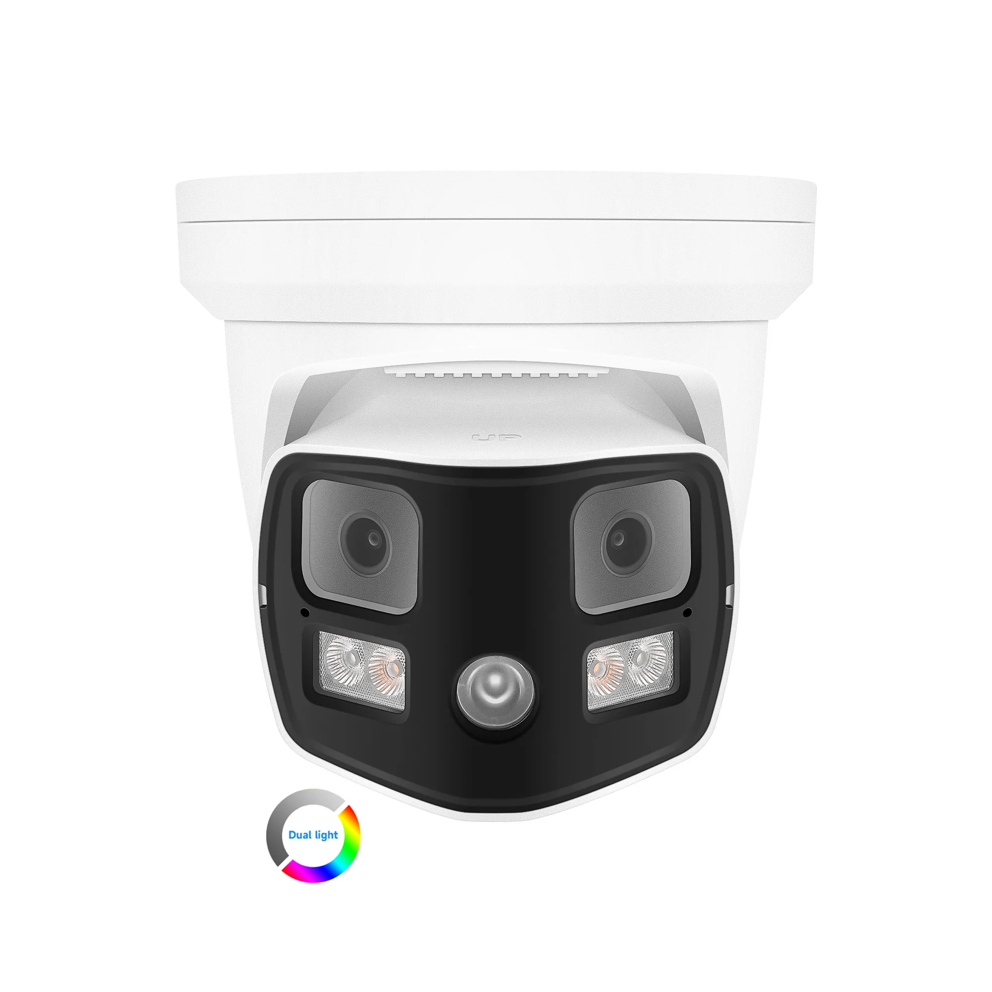 Hot Selling Panoramic 180° Wide Angle Outdoor POE IP Camera Dual Lens support Smart Color Night Vision 2-Way Audio & SD Slot